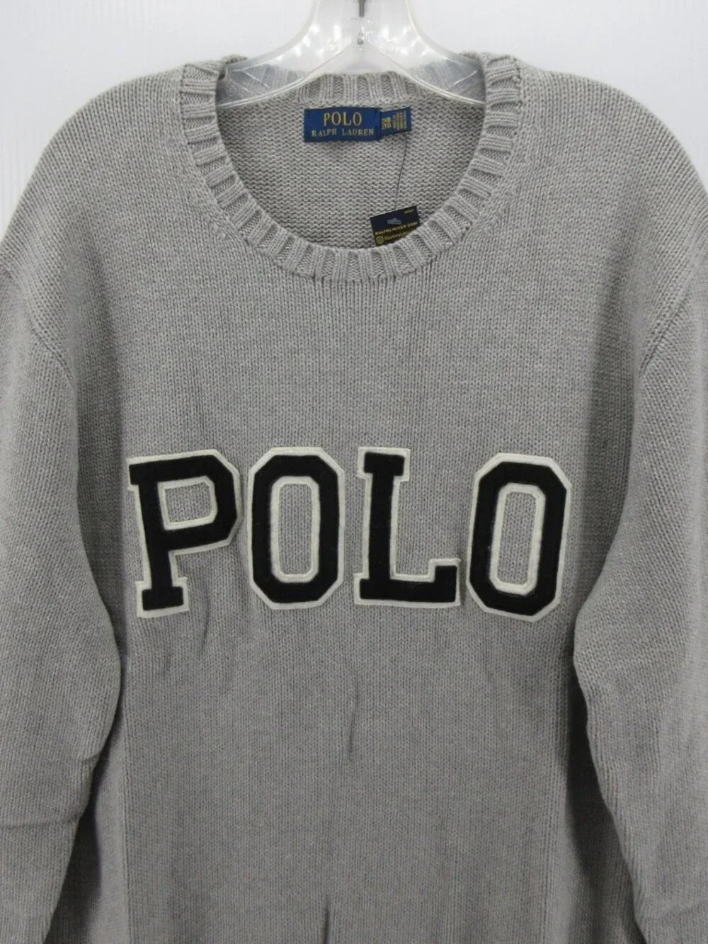 Polo Ralph Lauren Sweater 2XB Spell Out Pullover Ribbed Chunky Knit
